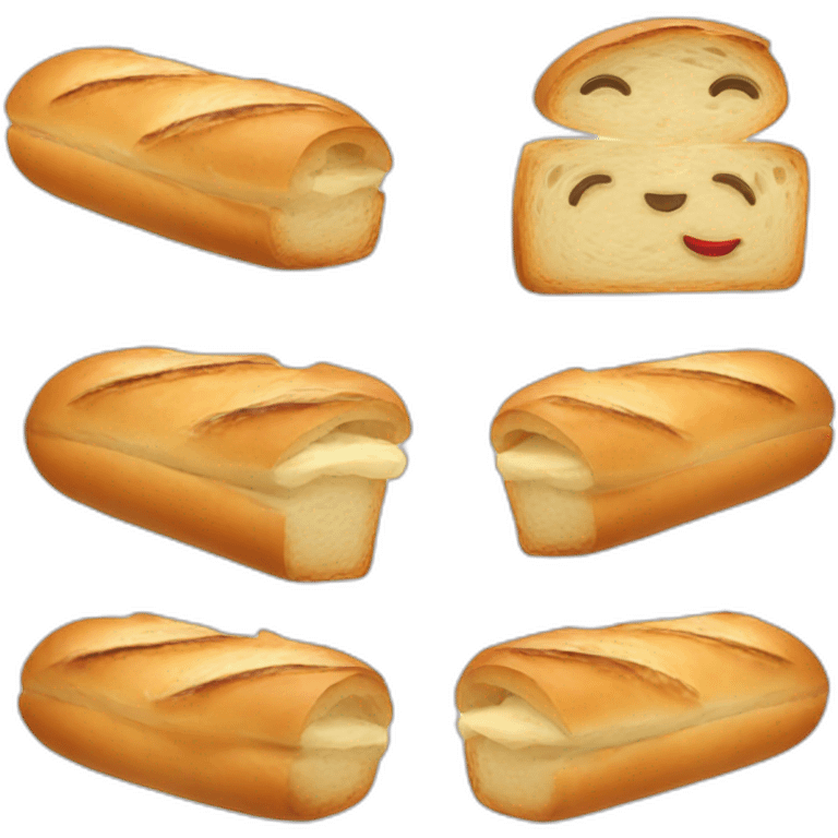 baguette with a smile emoji