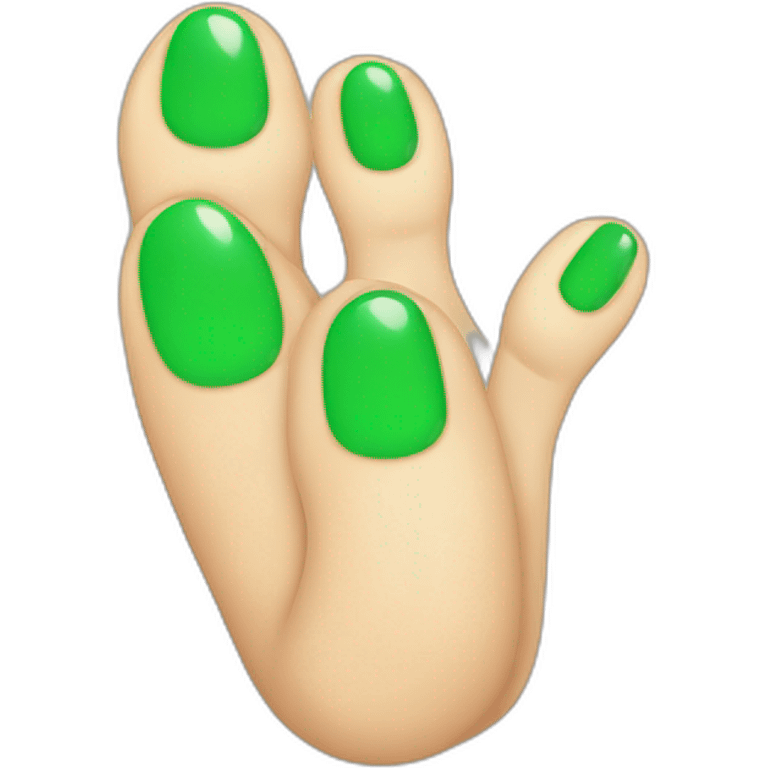 Pieds avec des ongles verts emoji