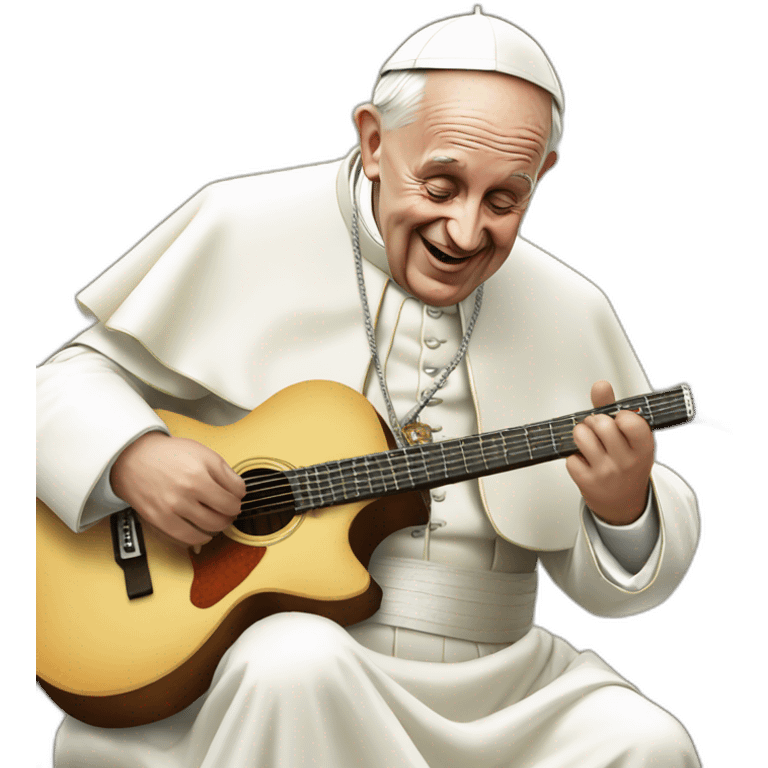 the pope playing the guitar emoji