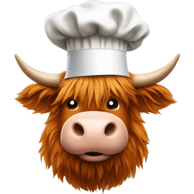 highland cow with chef hat emoji