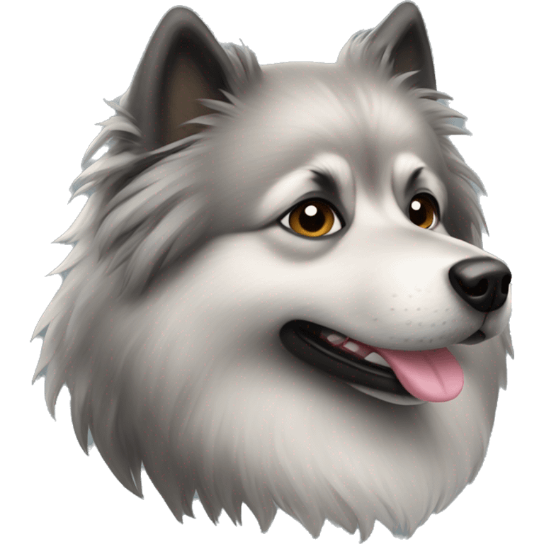 The keeshond dog emoji