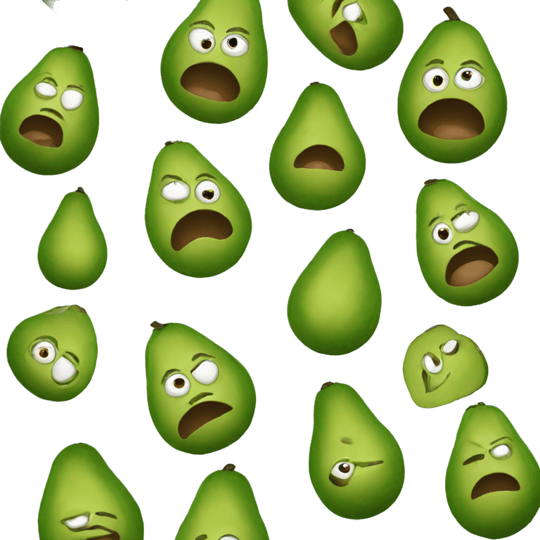 Avocado with a funny face  emoji