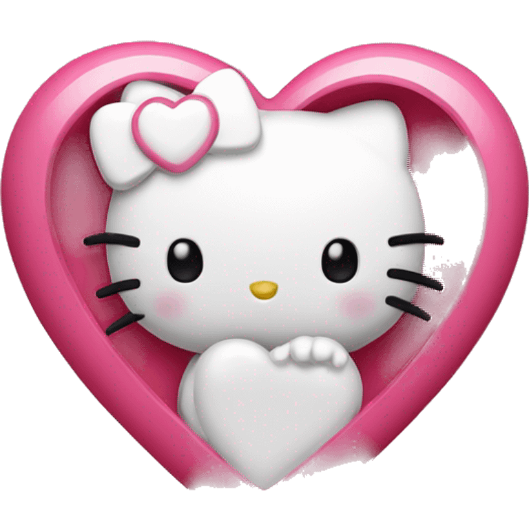 hello kitty inside heart emoji