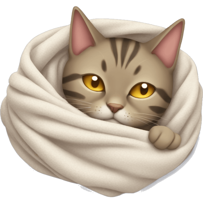 cat sleep in a blanket emoji