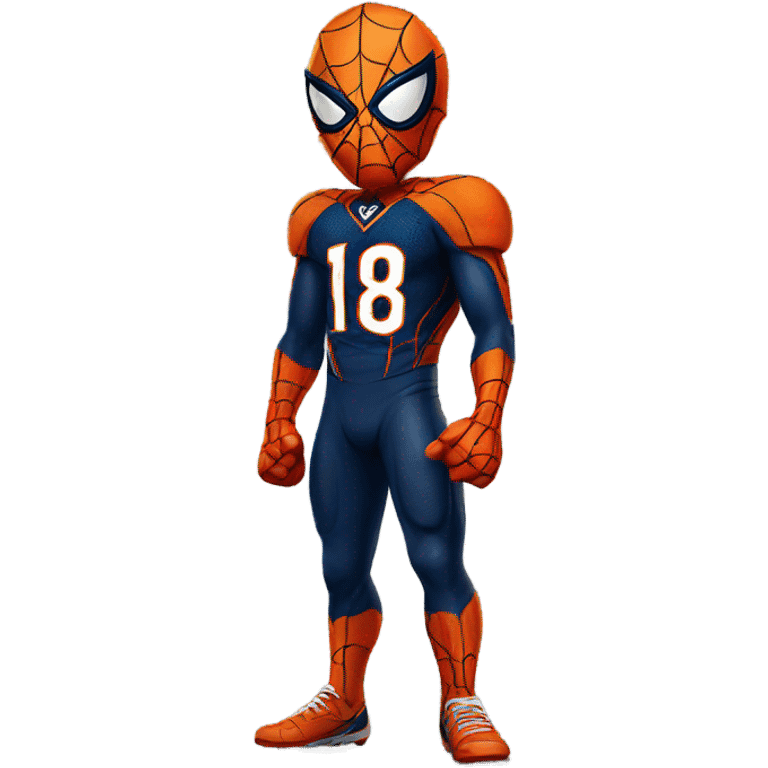 Spider-Man wearing a Denver Broncos jersey emoji