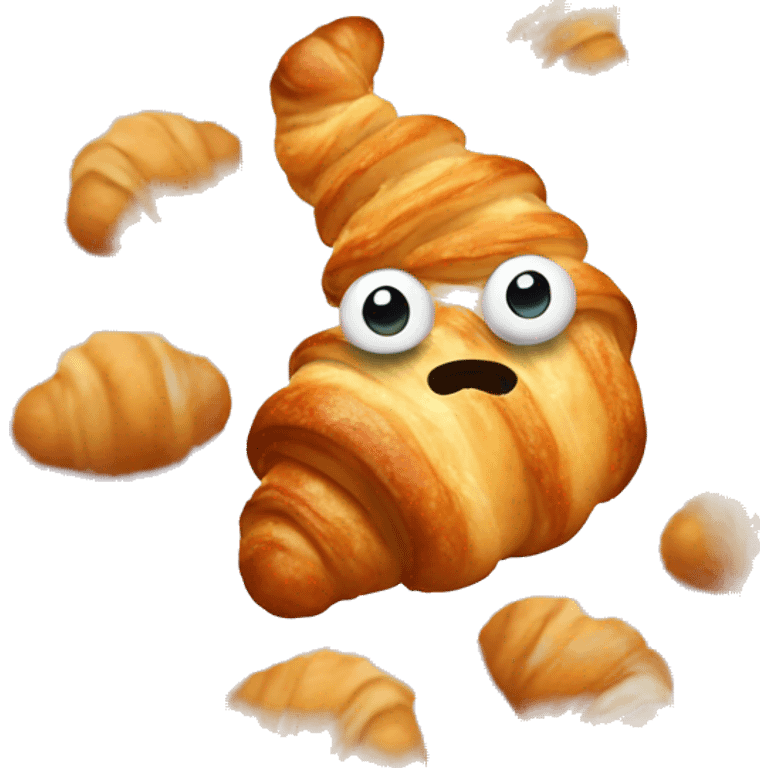 Croissant with eyes emoji