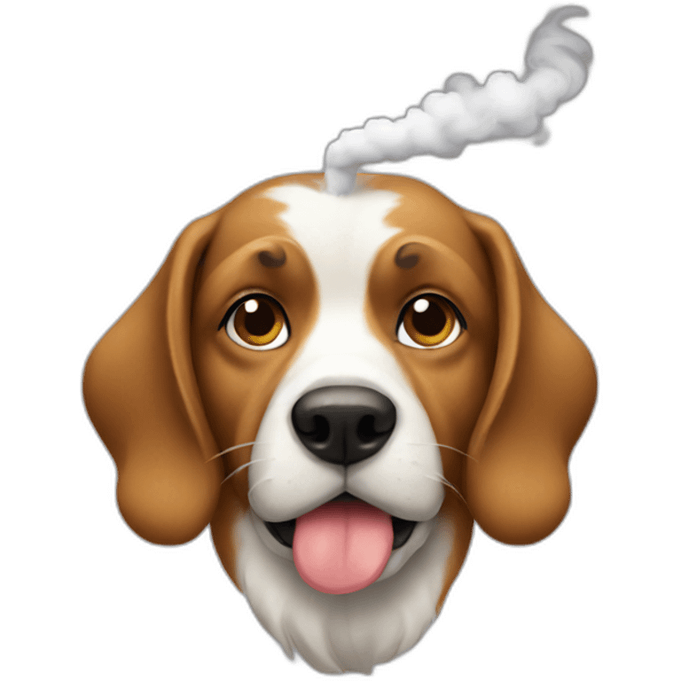 a dog smoking emoji