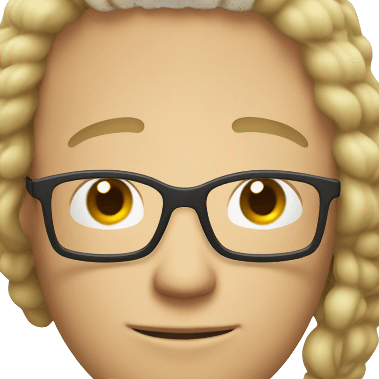 male with gay crl hair and glasss emoji