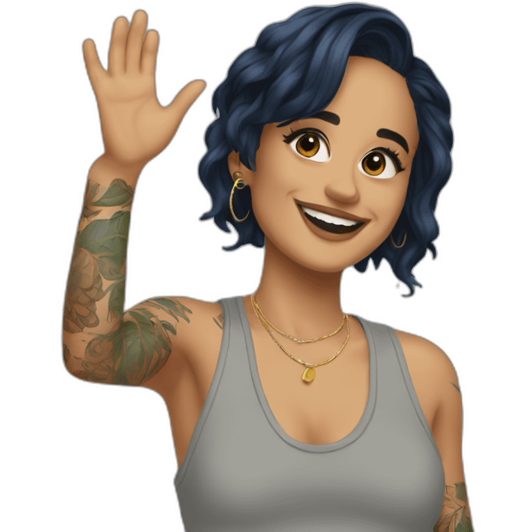 Kehlani waving emoji