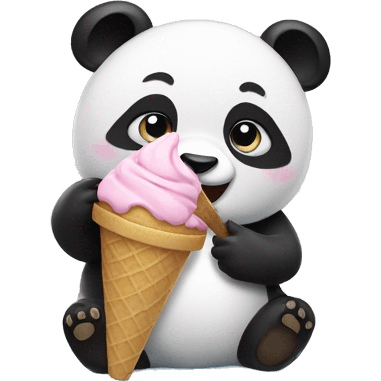 Panda eating ice cream emoji