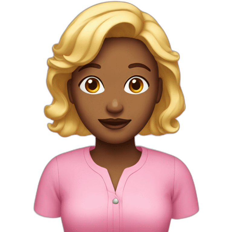 Woman in pink emoji