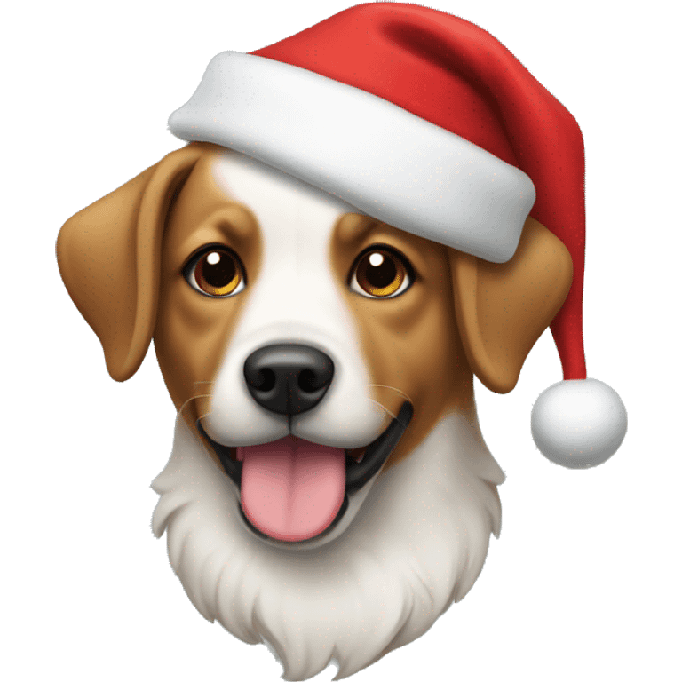 Dog wearing a santa hat  emoji