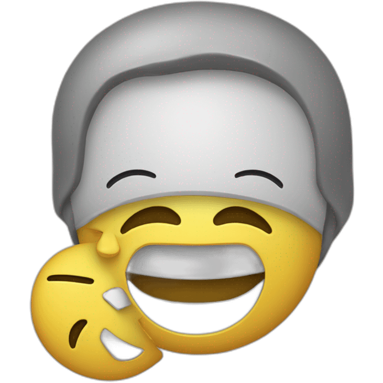 emoticon removing a cheerful mask from his face, and underneath it is a sad face emoji