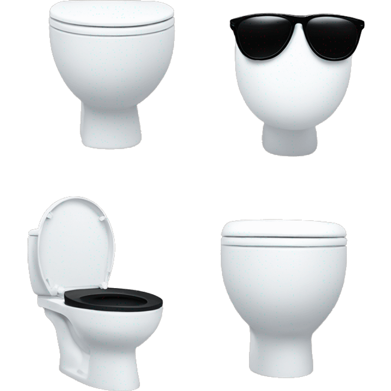 skibdi toilet with black sunglasses emoji