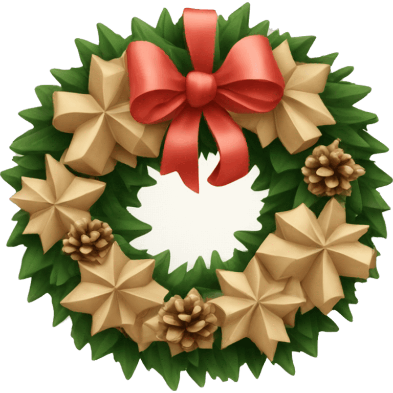 beige Christmas wreath emoji