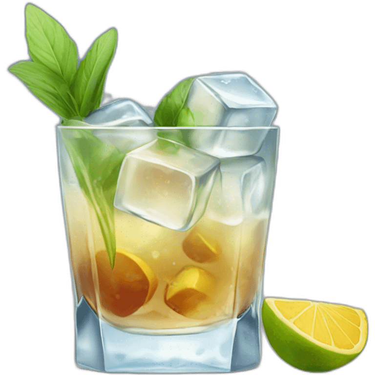 Ice cubes cocktail emoji