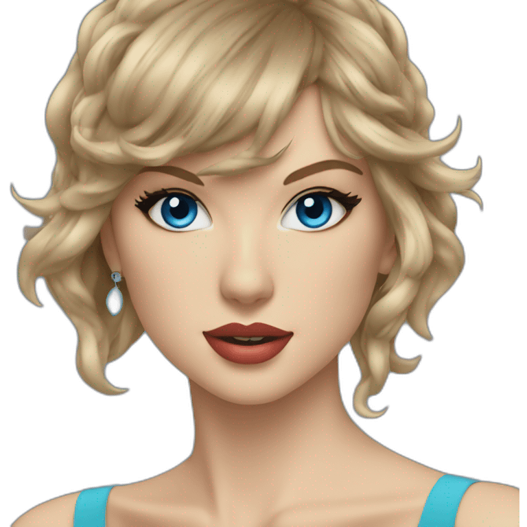 Taylor Swift with blue eyes emoji