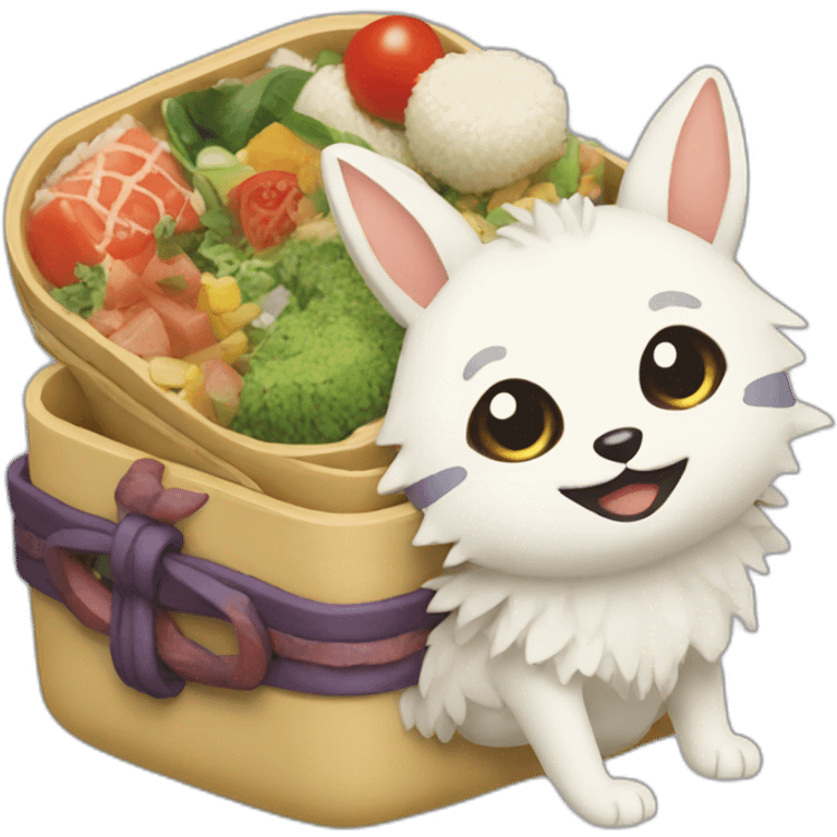 bento box on the theme of mononoke princess emoji