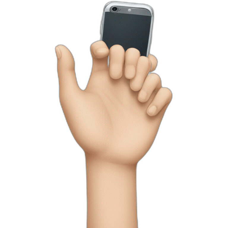 Hand with mobile emoji