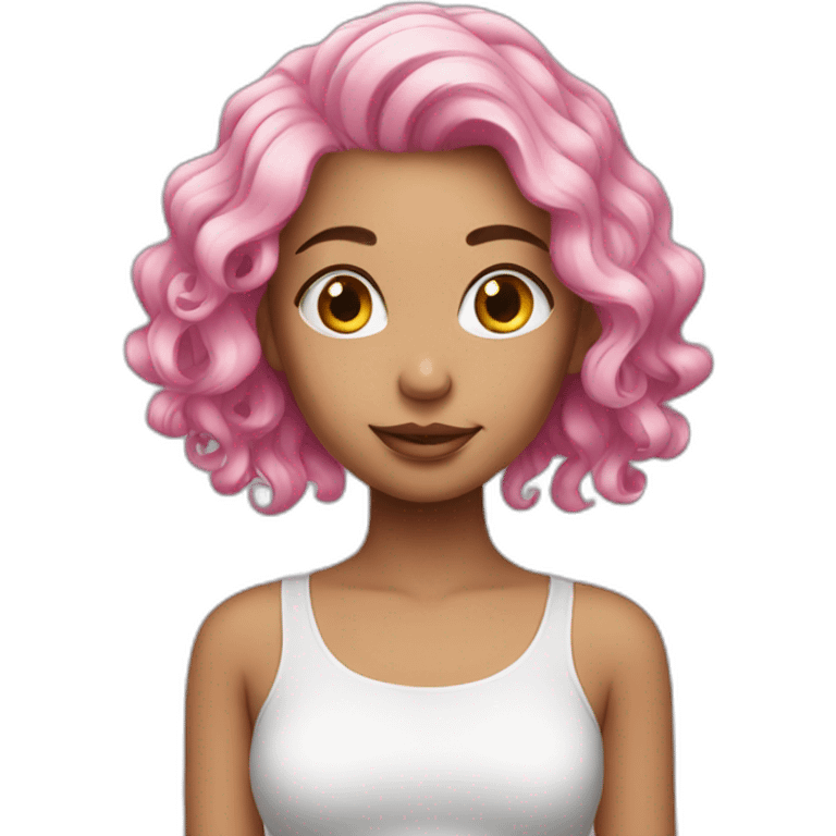 Beautiful girl with pink hair emoji