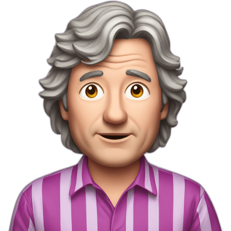 james may in pink and purple striped ruby shirt emoji