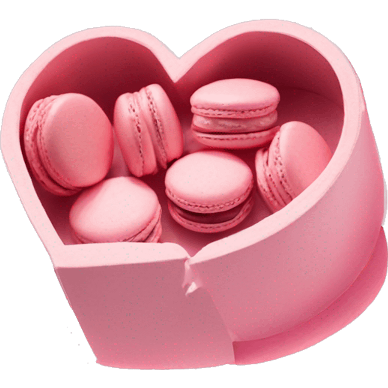 Pink aesthetic macarons in a heartbox emoji