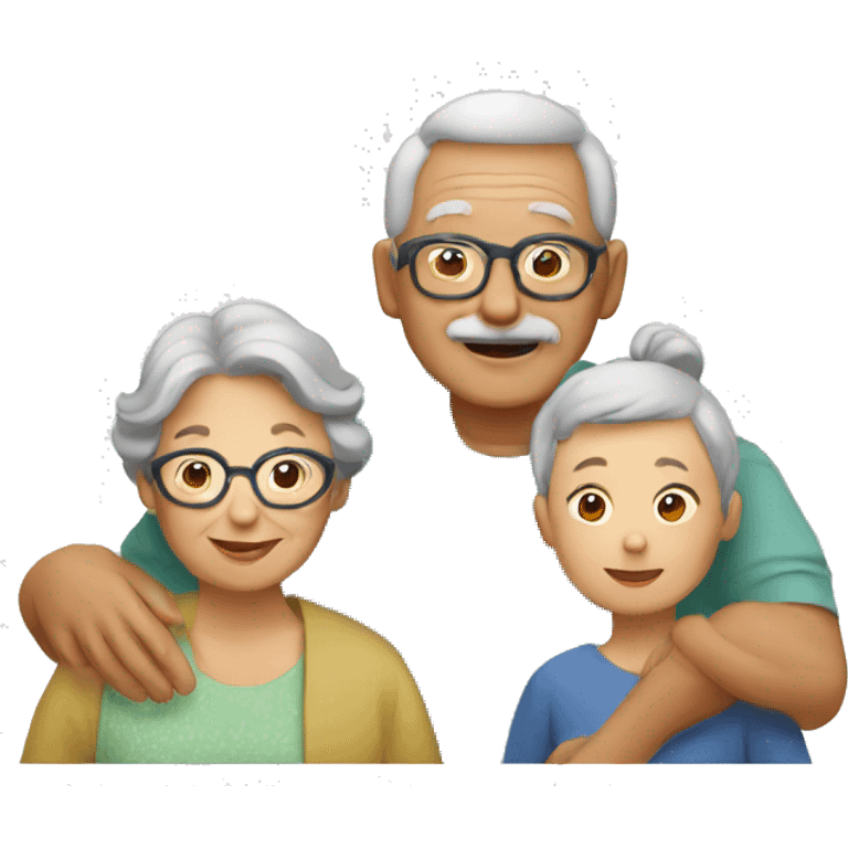 grandpa, grandma, and child emoji