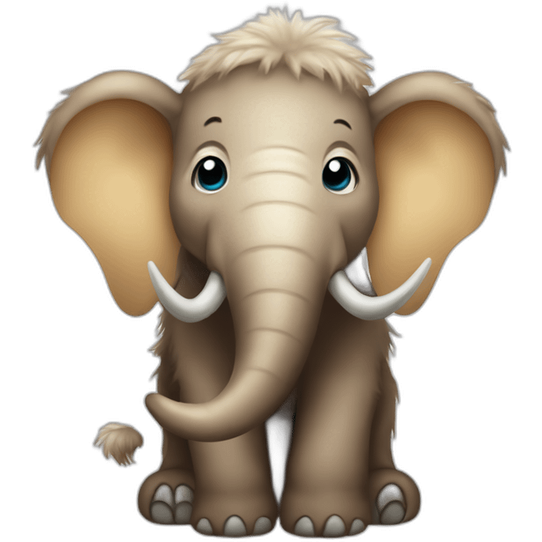 Cute fluffy baby mammoth emoji