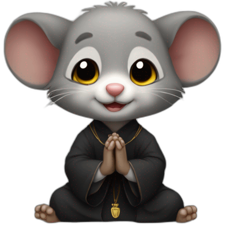 possum praying in priest attire emoji