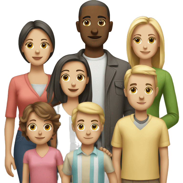 6 caucasian family members shop emoji