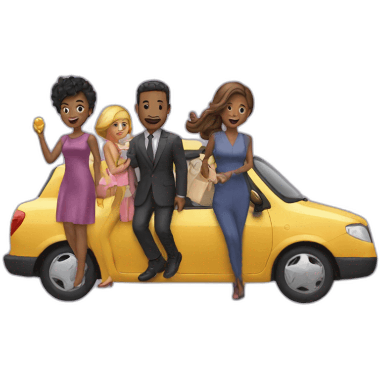 Five people is on their way to a fancy place emoji