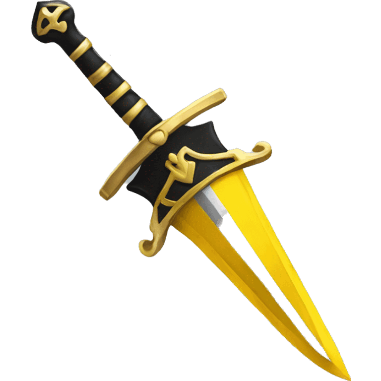 Yellow and black  sword  emoji