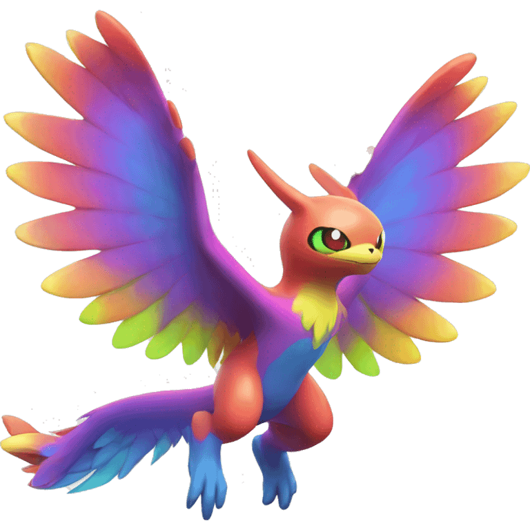 Colorful Neon Colors Vibrant Colors Flying Fakémon-Pokémon-Creature Full Body emoji