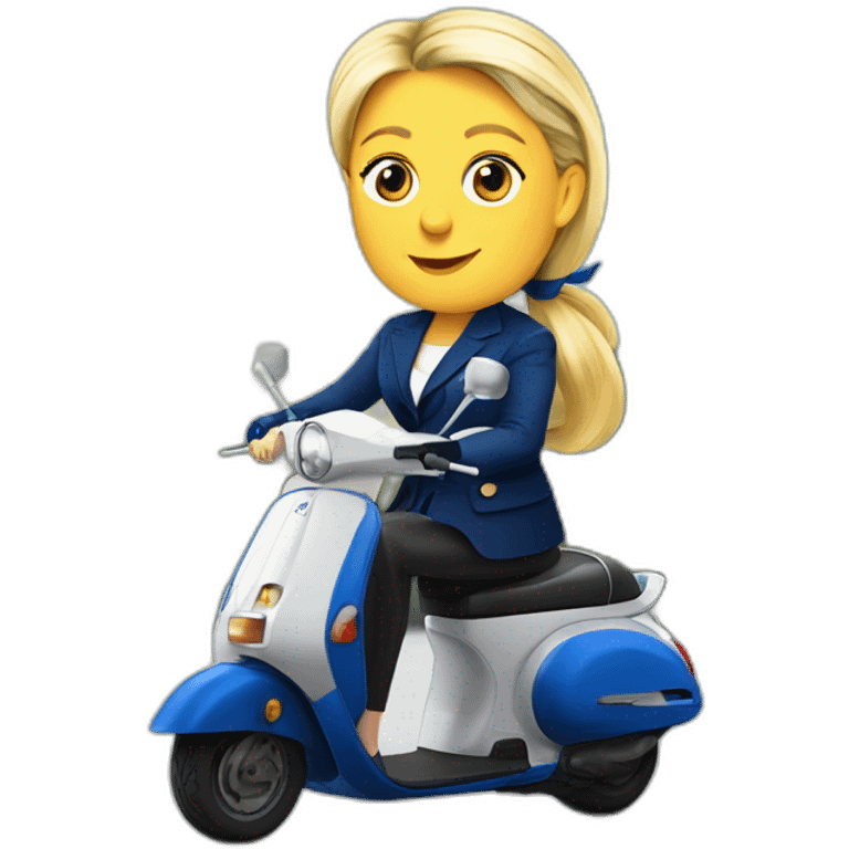 Marine le Pen sur un scooter emoji