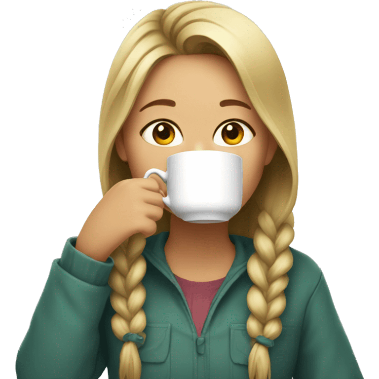 A girl drinking tea  emoji