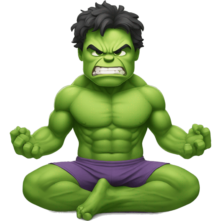 Hulk is doing Yoga emoji