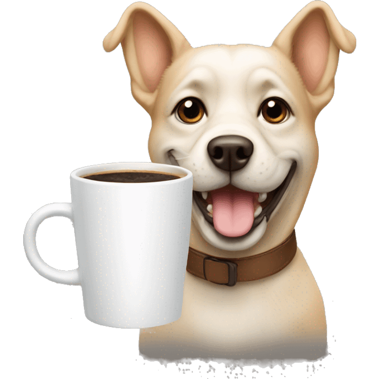 dog with a coffe emoji