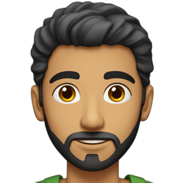 Young Arab man with short pointy beard emoji