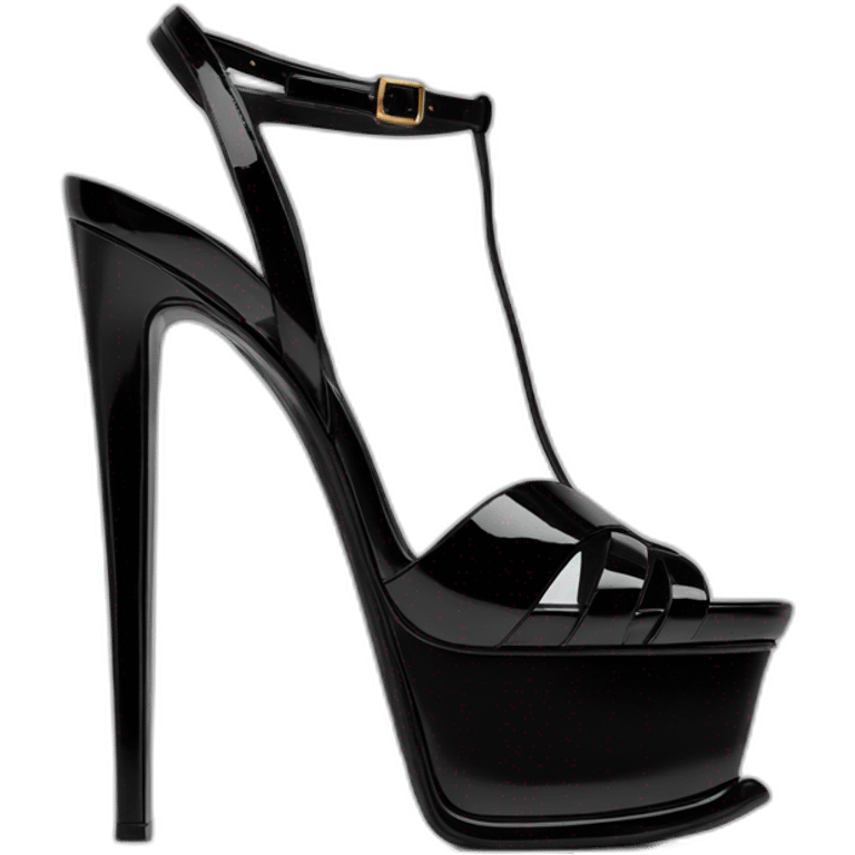 Ysl TRIBUTE PLATFORM SANDAL black PATENT LEATHER emoji