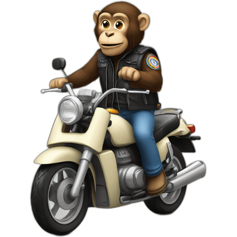 Un singe sur une moto emoji