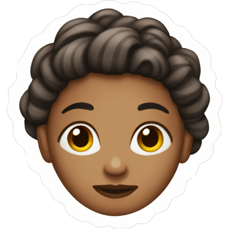 Woman with brown conrows emoji