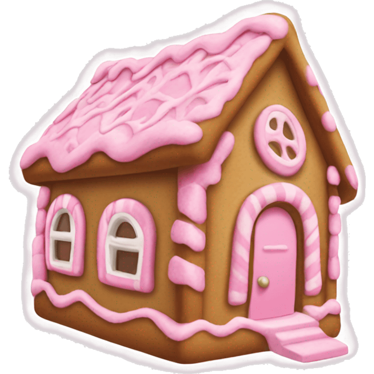 Pink ginger bread house emoji