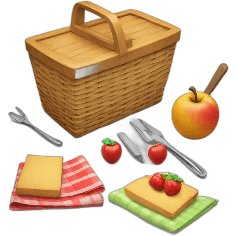 picnic basket with design tools inside emoji