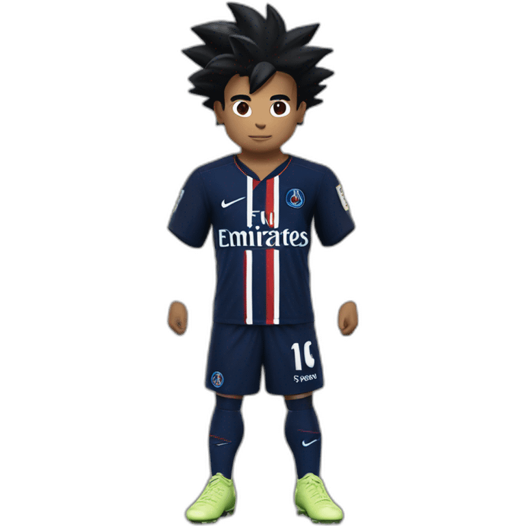 san goku with a psg home kit emoji