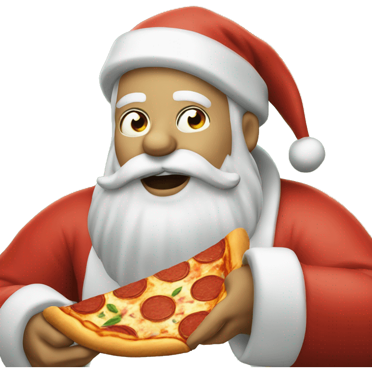 Santa eating pizza emoji