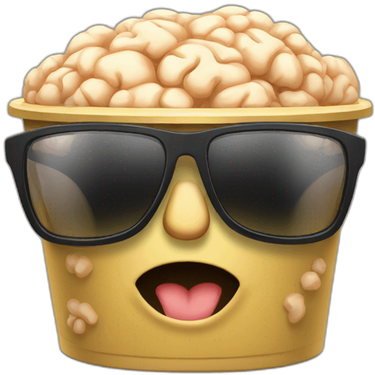 brain sunglasses trash can emoji