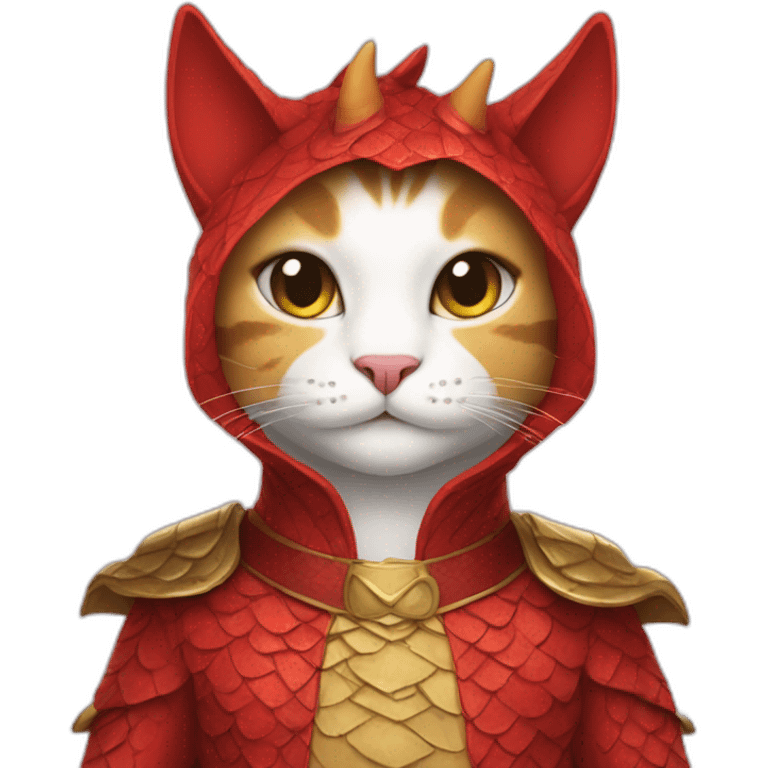 The cat is dressed in a dragon costume emoji