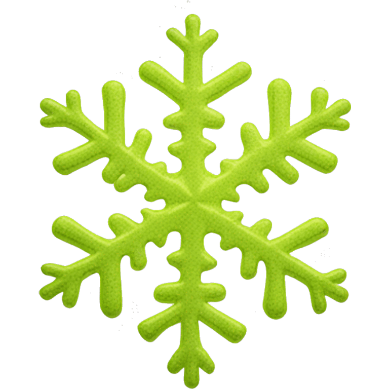 Realistic  chartreuse white stripe snowflake isolated. emoji