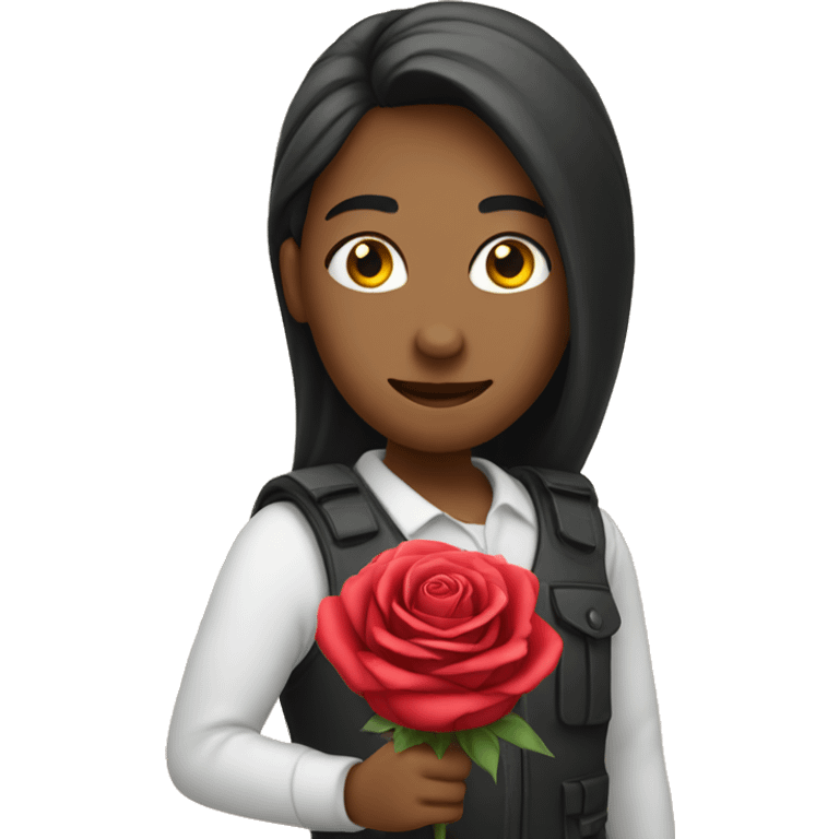 holding rose emoji