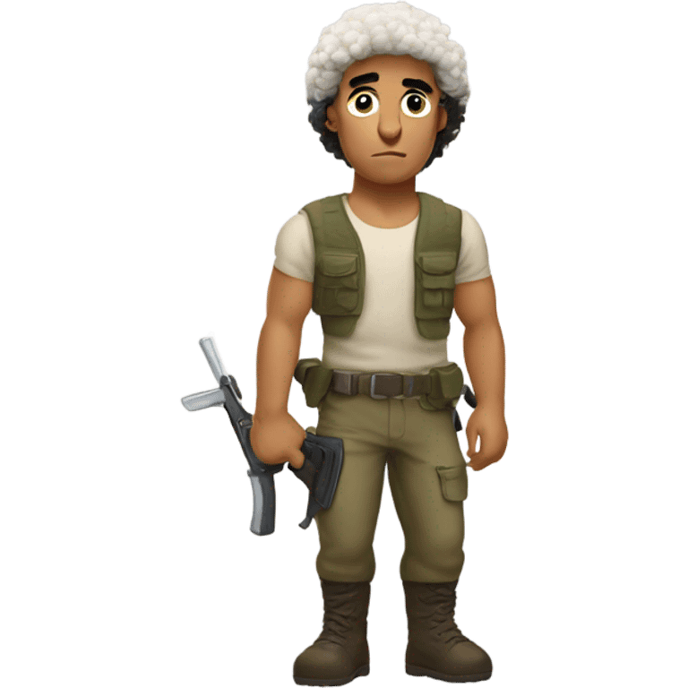 Make it more sheep look like Rambo emoji